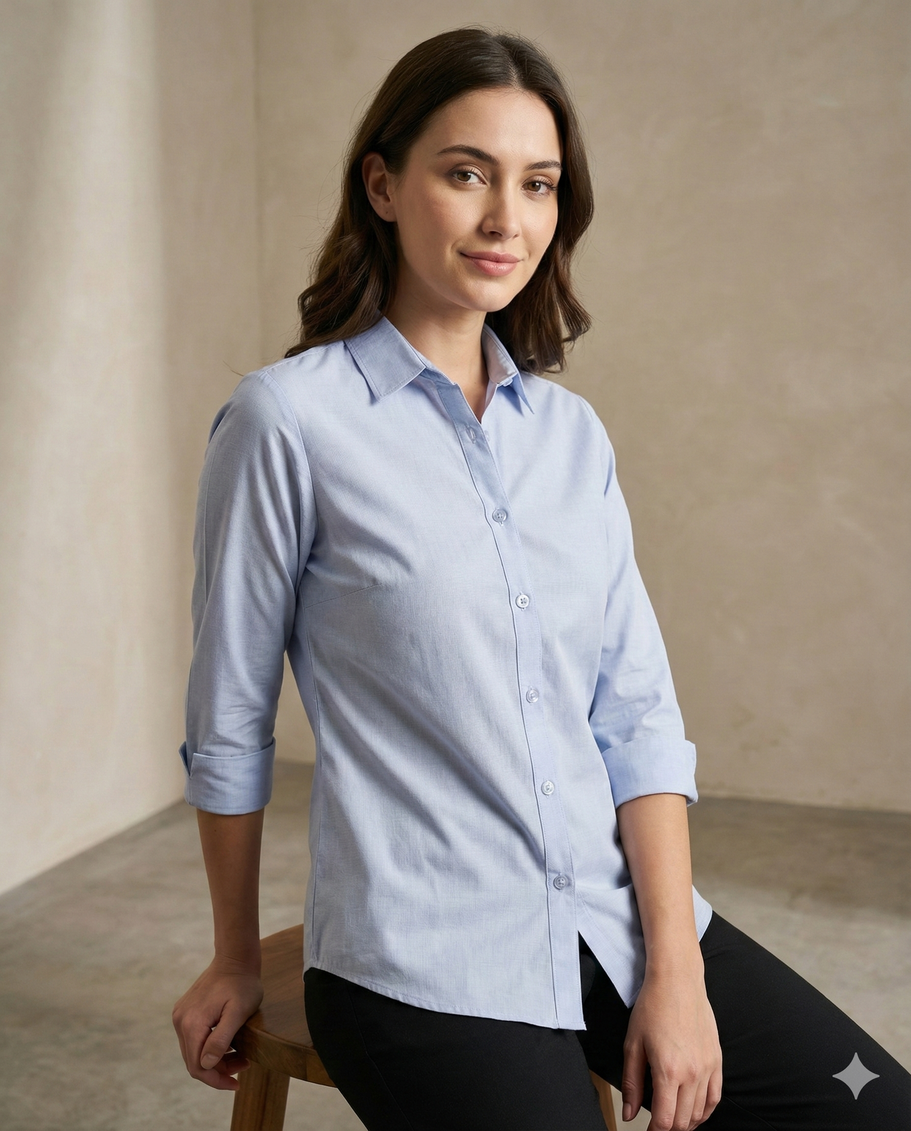 Soft blue Women’s Formal Shirt - 25518