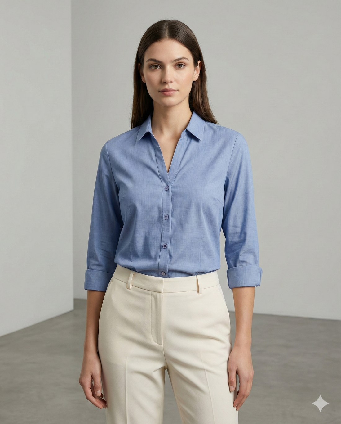 Classic Sky Blue Women’s Formal Shirt - 24397