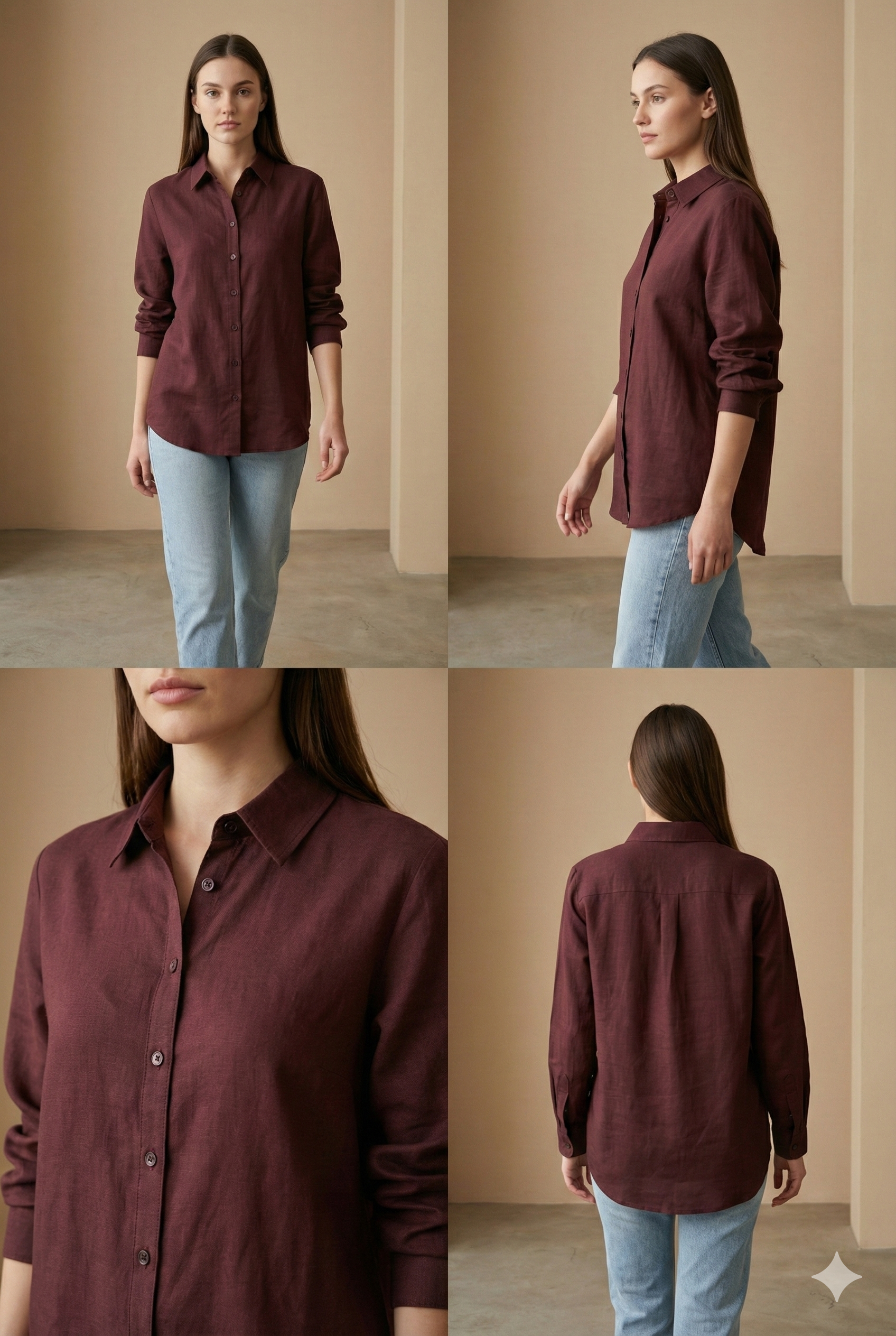 Women’s Solid Coffee Brown Classic Shirt | Elegant Everyday Wear - 25461