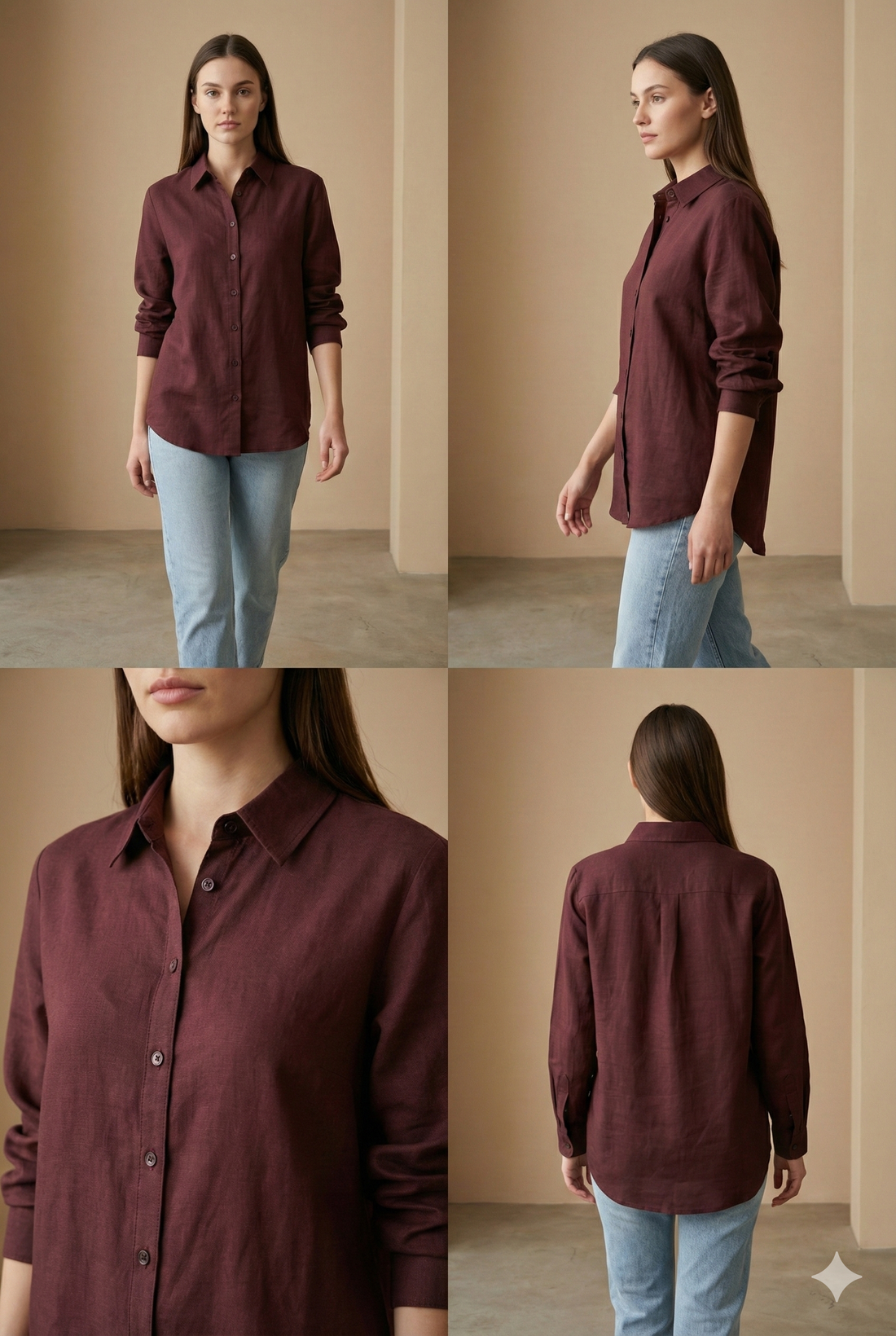 Women’s Solid Coffee Brown Classic Shirt | Elegant Everyday Wear - 25461