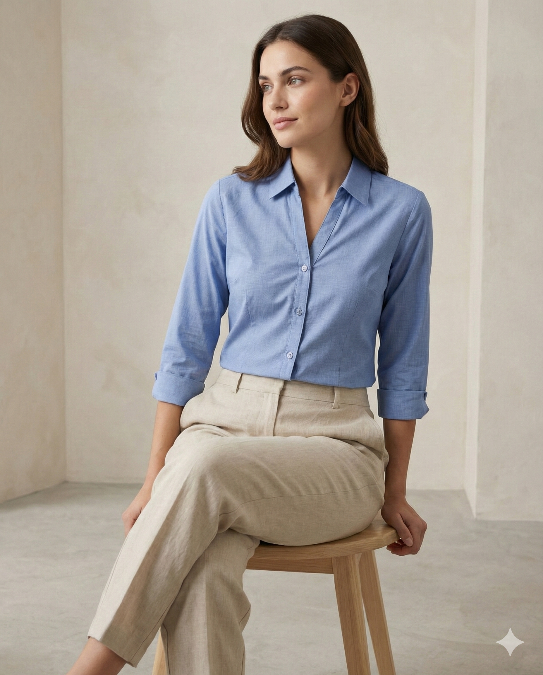 Classic Sky Blue Women’s Formal Shirt - 24397