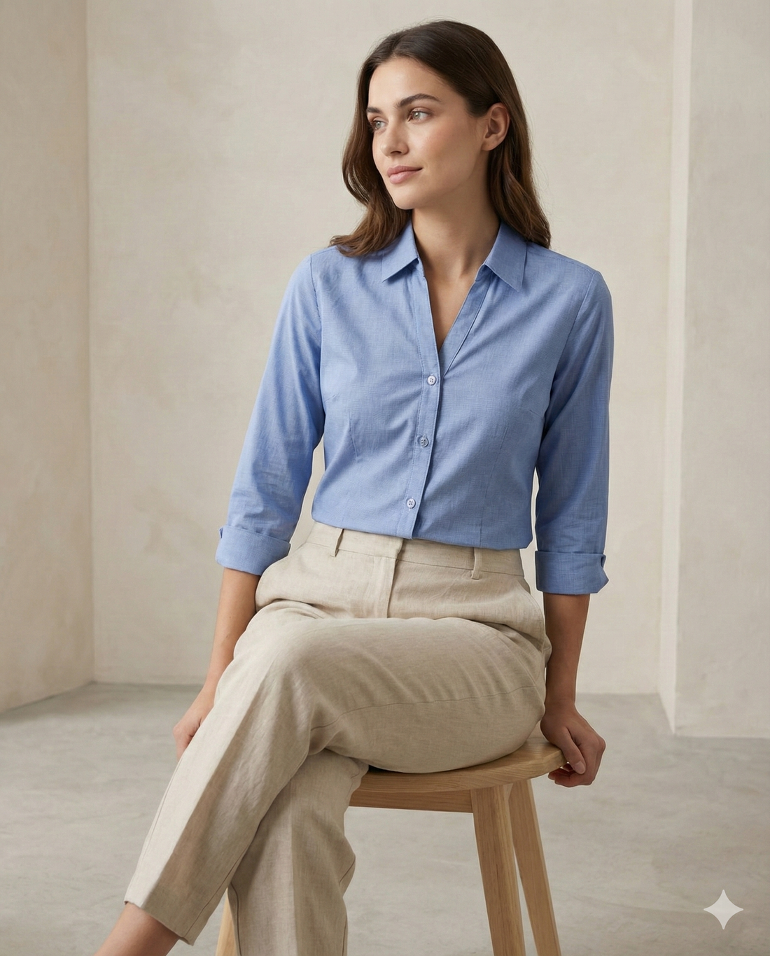 Classic Sky Blue Women’s Formal Shirt - 24397