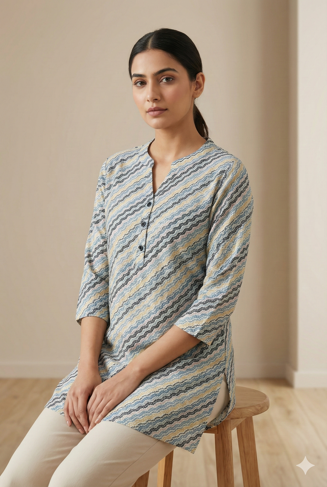 Women’s Zigzag Printed Kurti - 25246