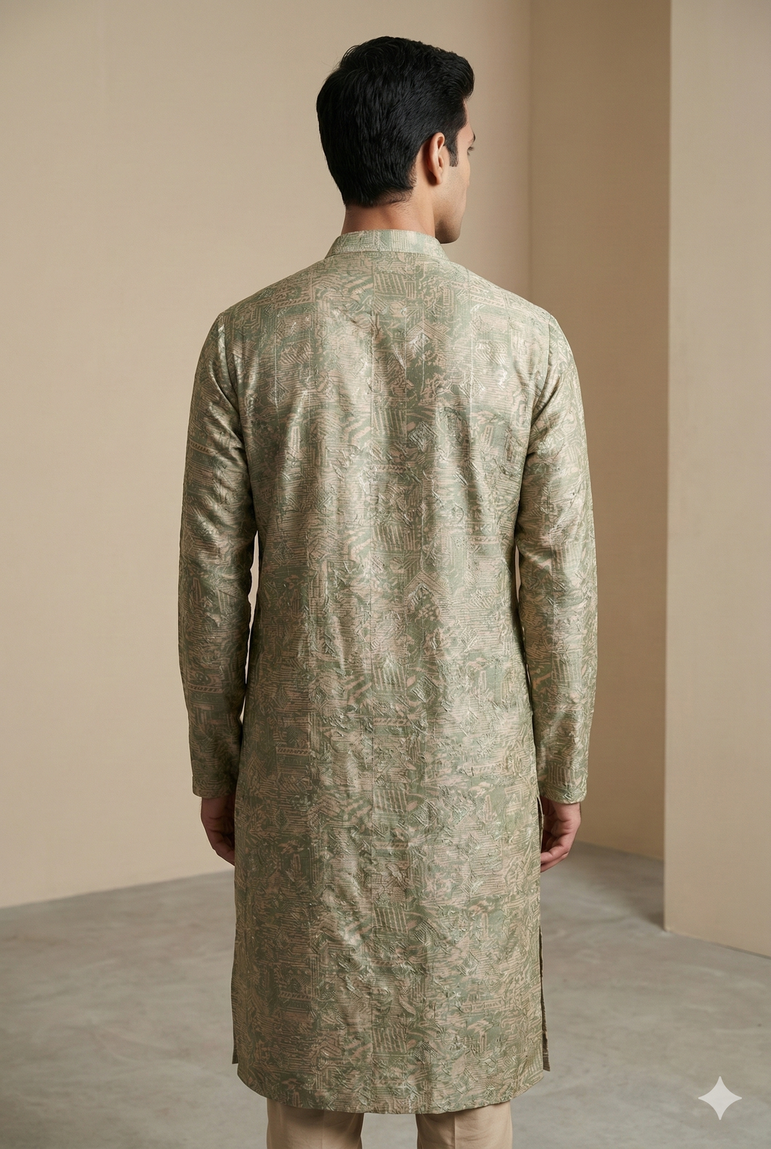 Elegant Textured Jacquard Kurta with Subtle Sequin Kurta Pajama - 26402