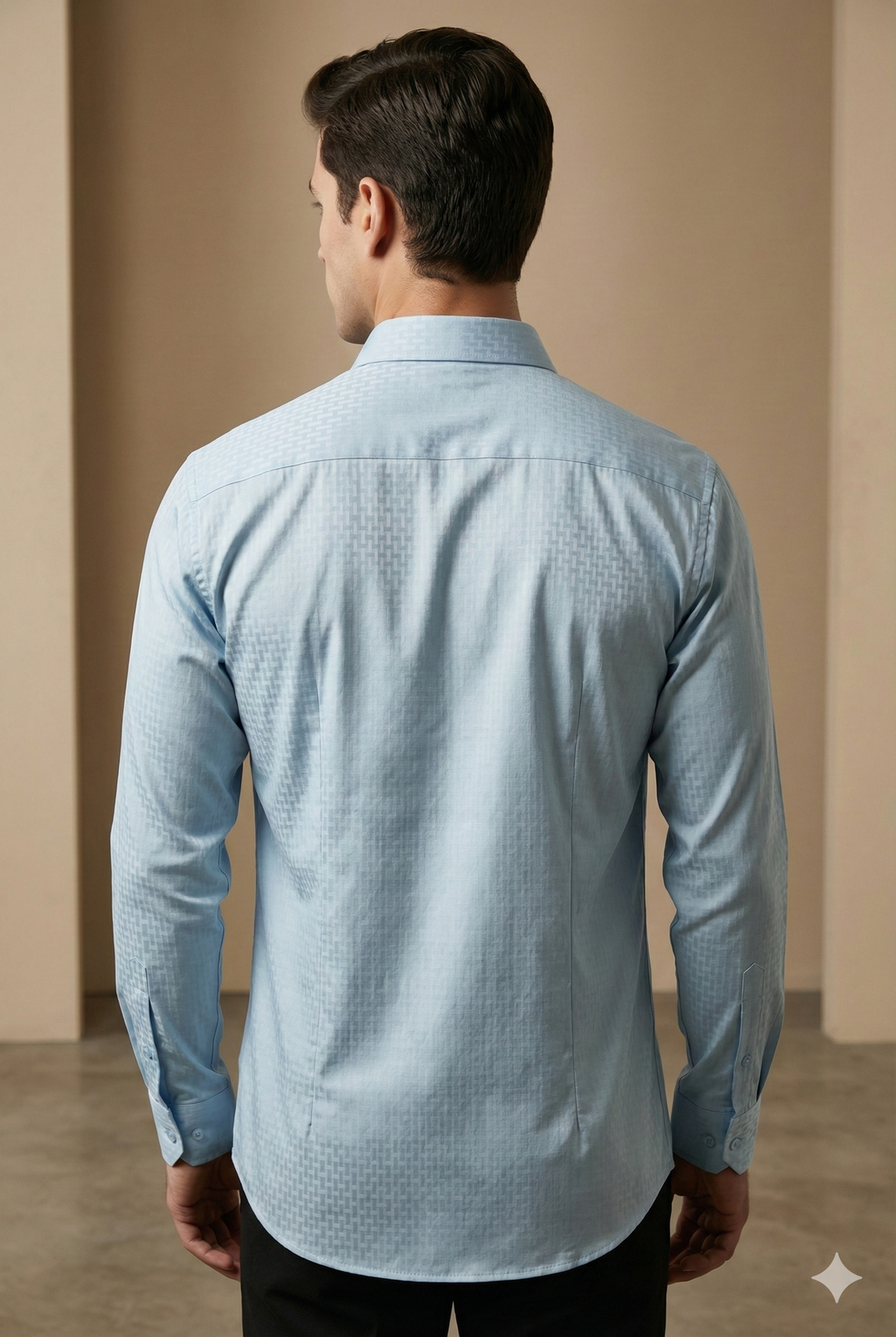 Men’s Premium Satin Textured Formal Shirt – Ice Blue - 26470