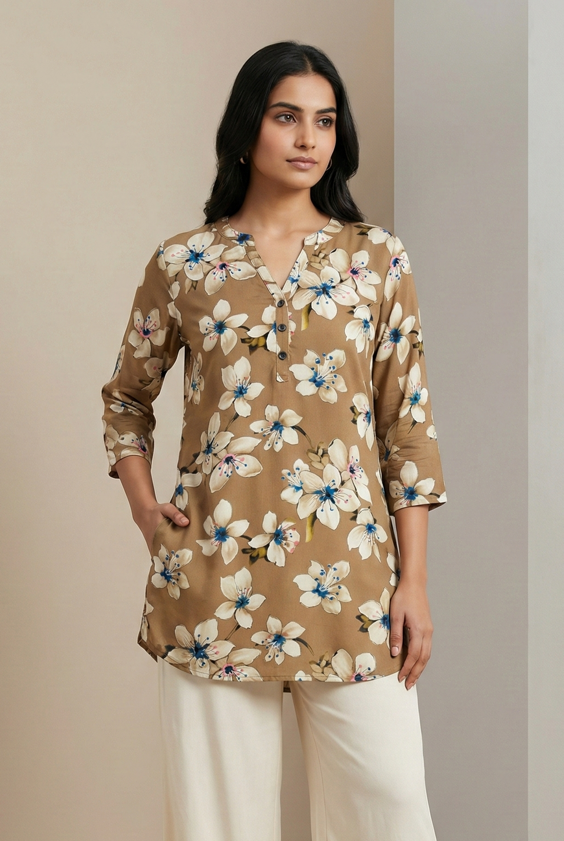 Women's Floral Printed Kurti - 26174