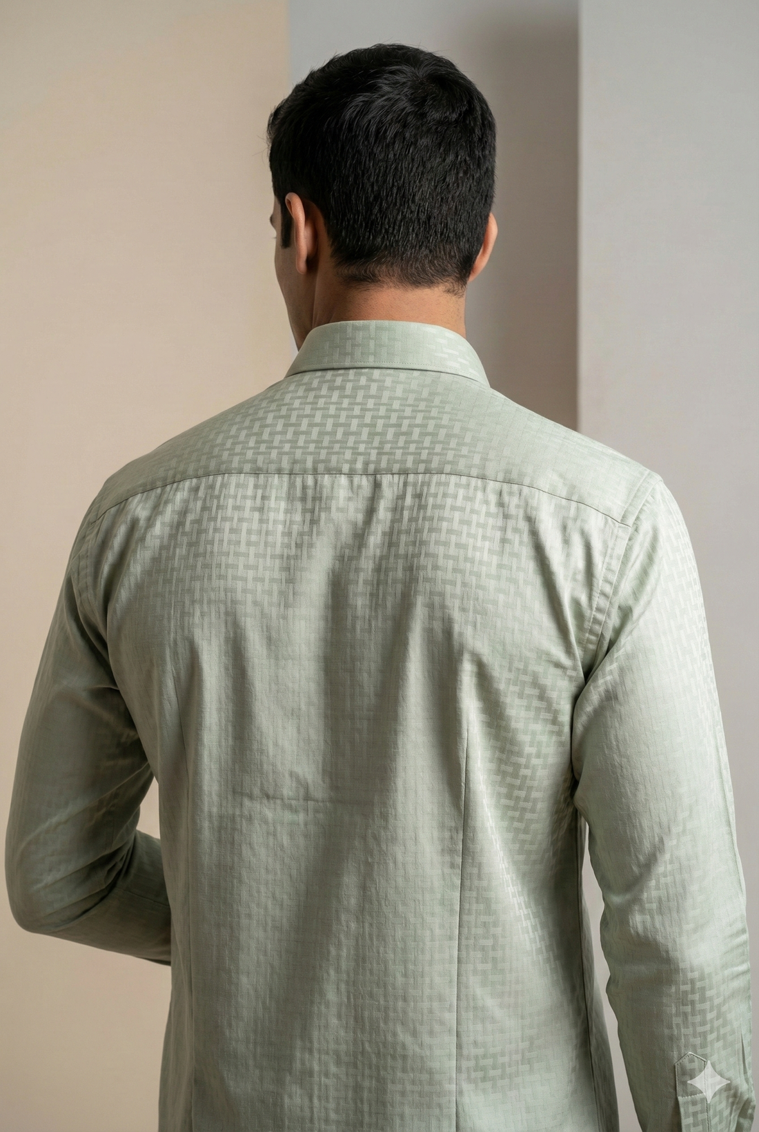 Men’s Premium Satin Textured Formal Shirt – Mint Green - 26417