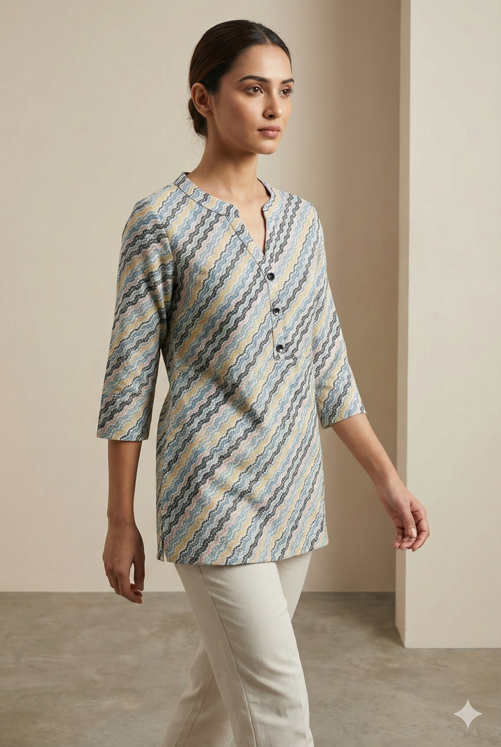 Women’s Zigzag Printed Kurti - 25246