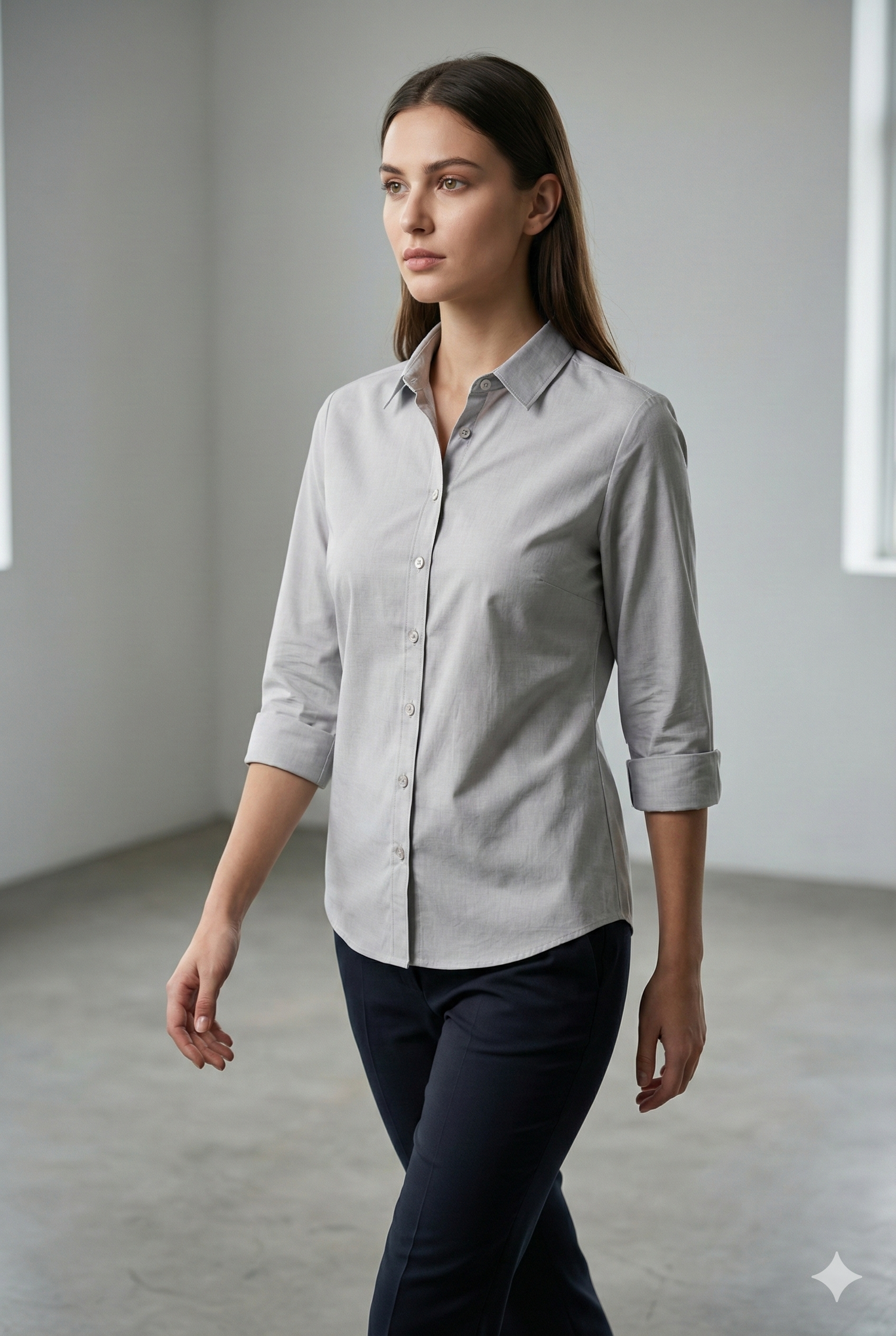 Elegant Dove Grey Women’s Formal Shirt - 25517