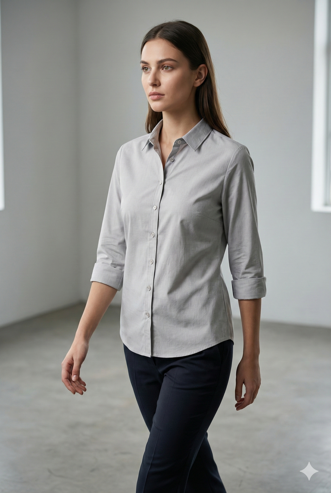 Elegant Dove Grey Women’s Formal Shirt - 25517