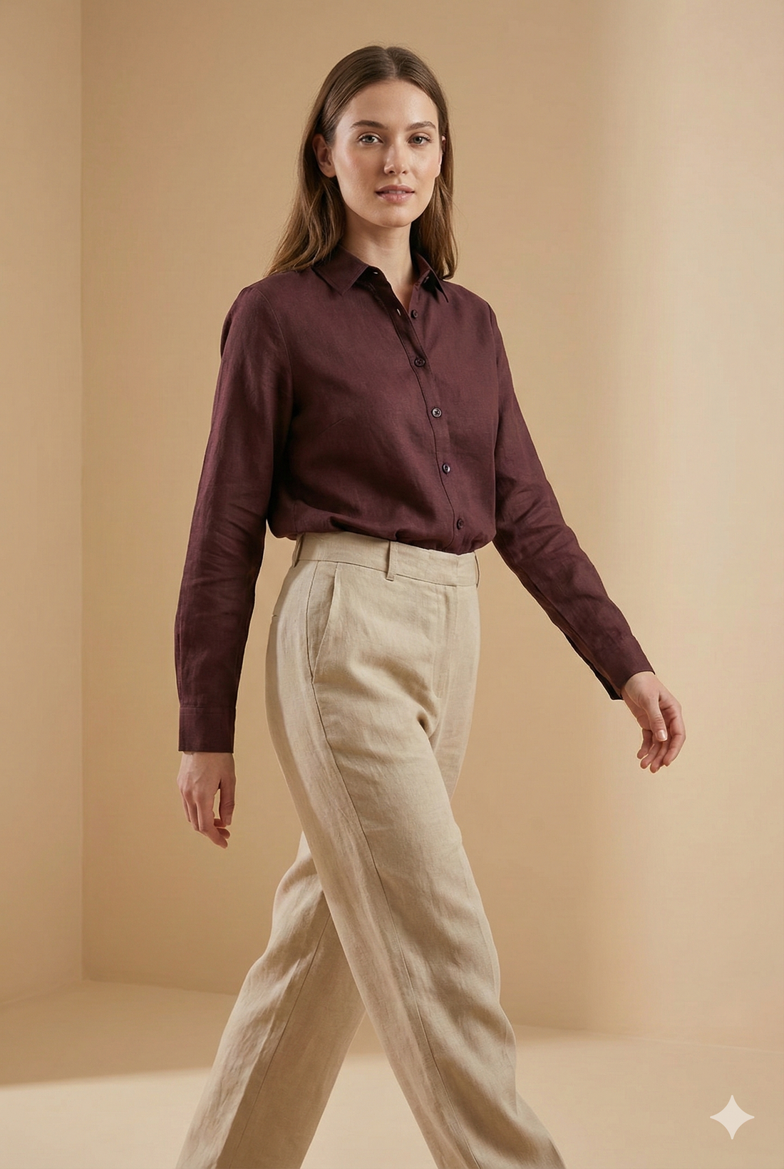 Women’s Solid Coffee Brown Classic Shirt | Elegant Everyday Wear - 25461