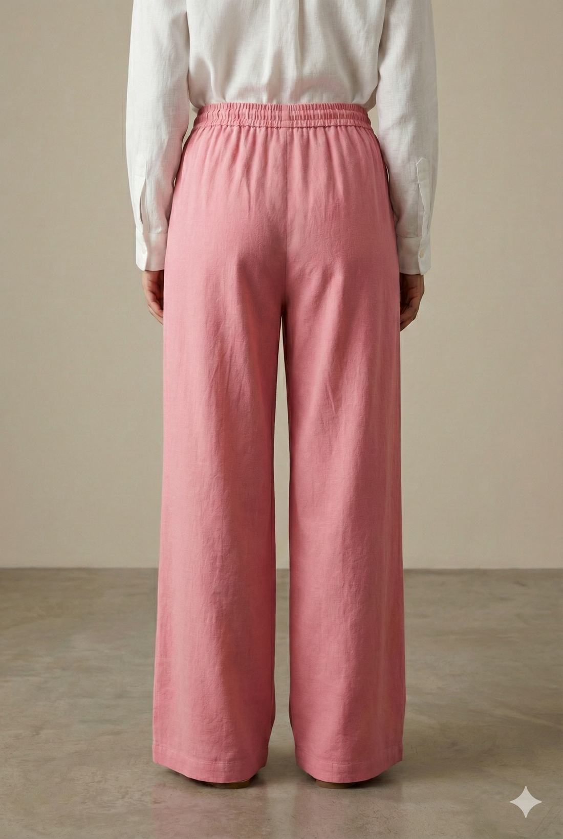 Peach Solid Cotton Palazzo - 26274