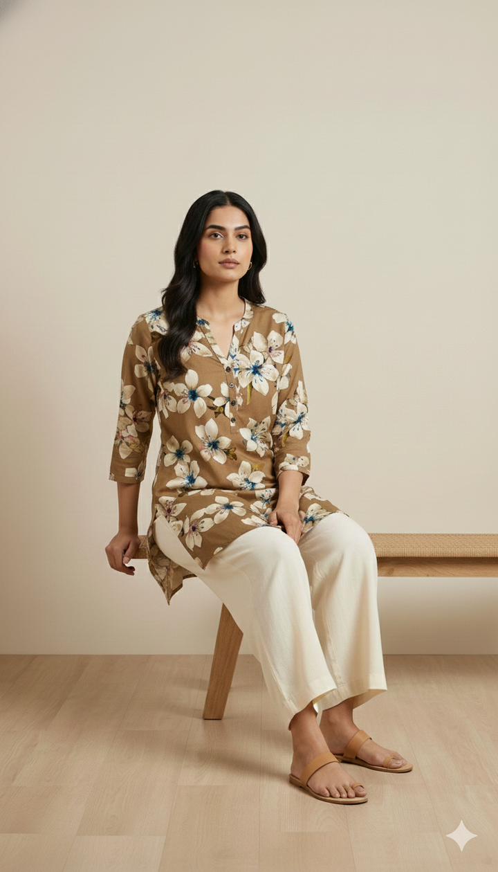Women's Floral Printed Kurti - 26174