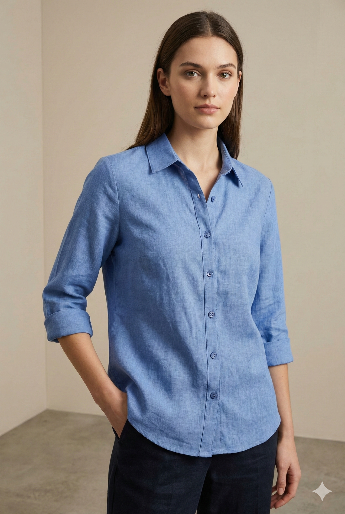 Classic Blue Women’s Formal Shirt - 24423