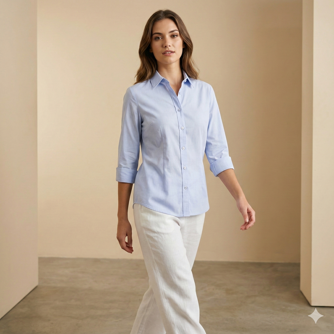 Soft blue Women’s Formal Shirt - 25518