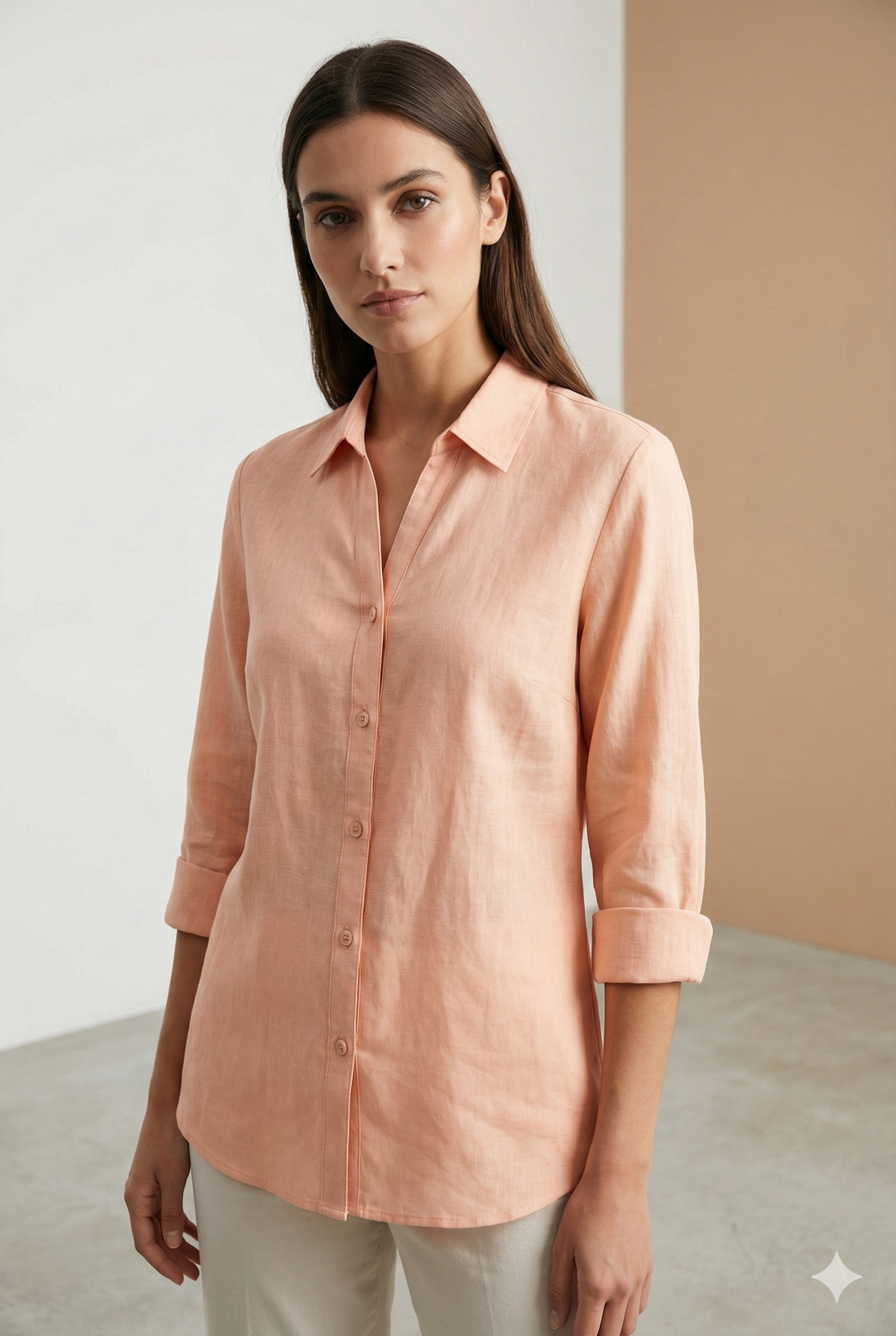 Soft Peach Women’s Formal Shirt - 25330