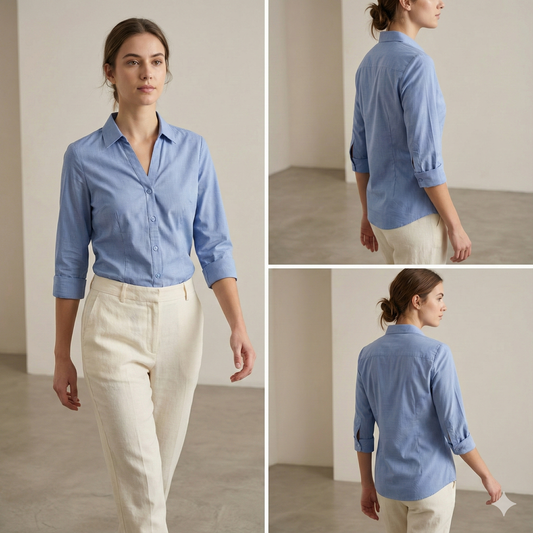 Classic Sky Blue Women’s Formal Shirt - 24397