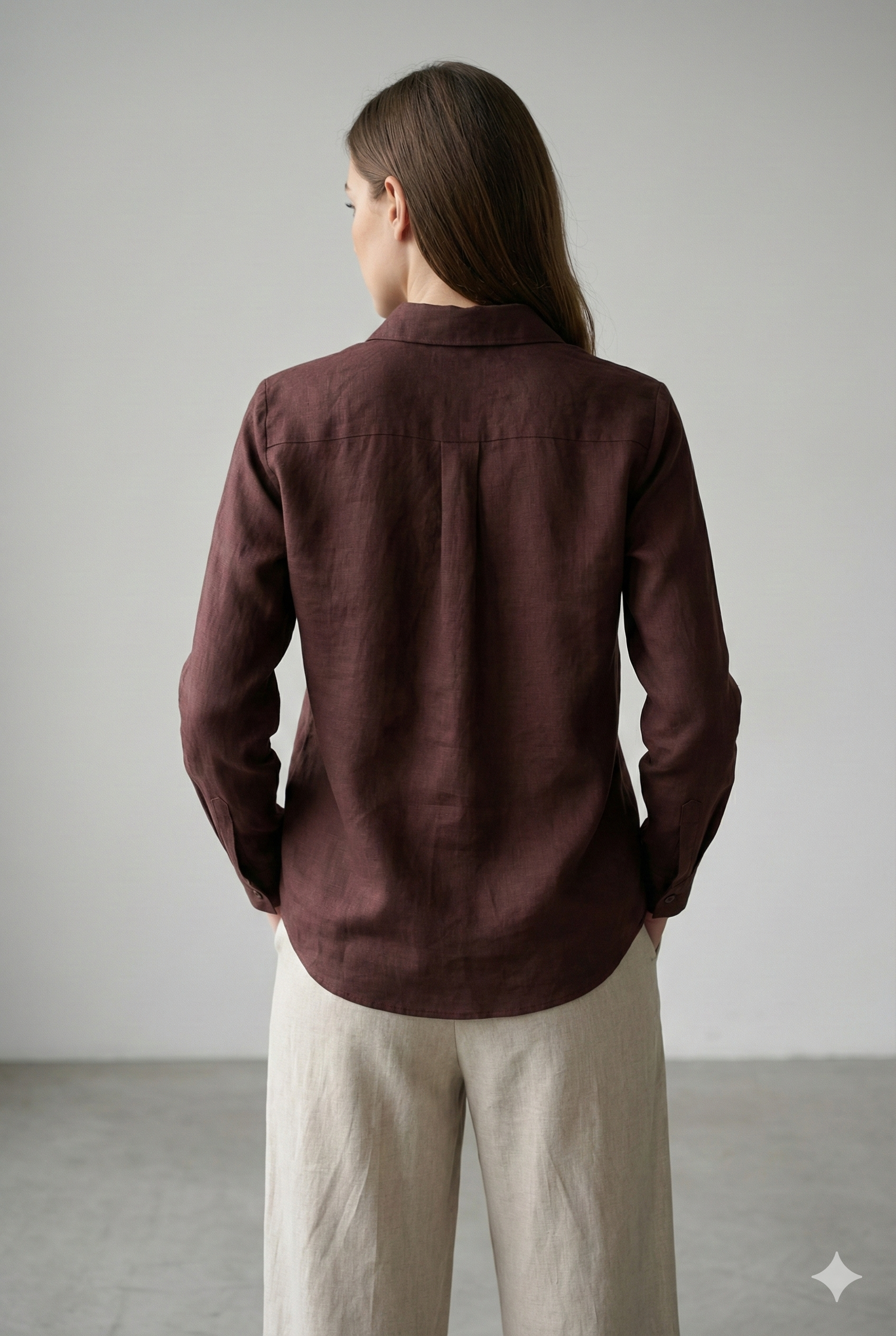 Women’s Solid Coffee Brown Classic Shirt | Elegant Everyday Wear - 25461