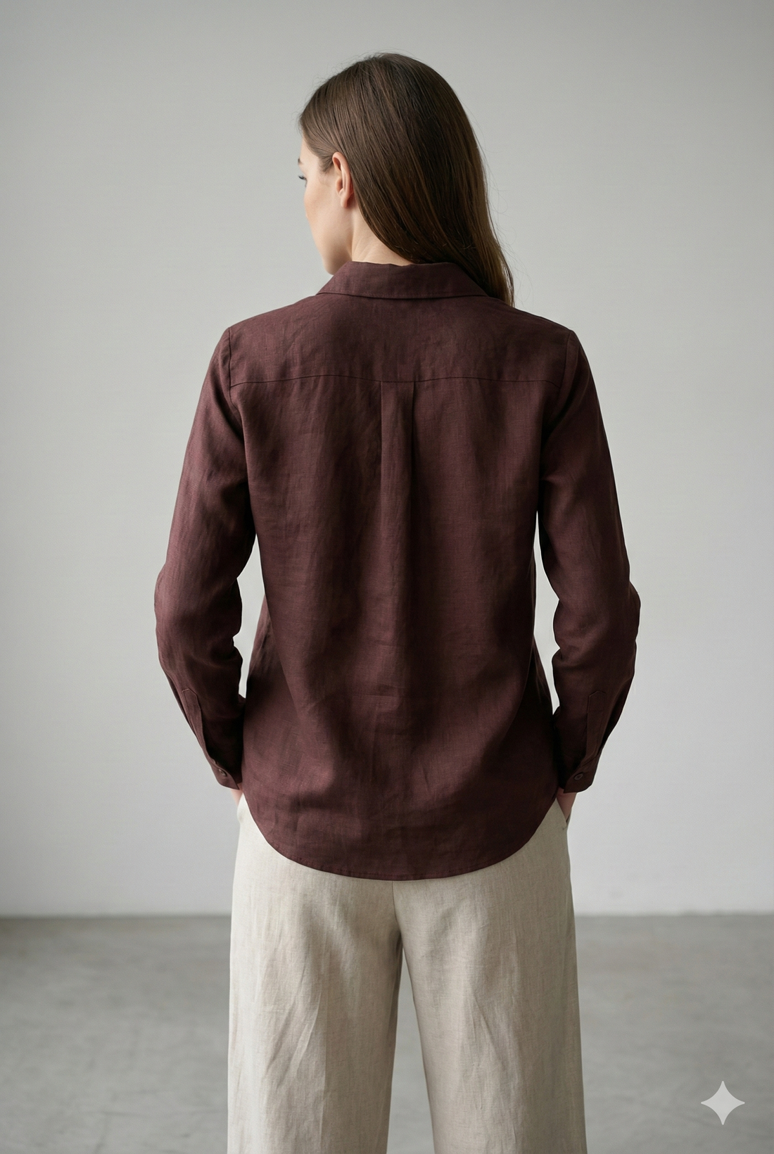 Women’s Solid Coffee Brown Classic Shirt | Elegant Everyday Wear - 25461