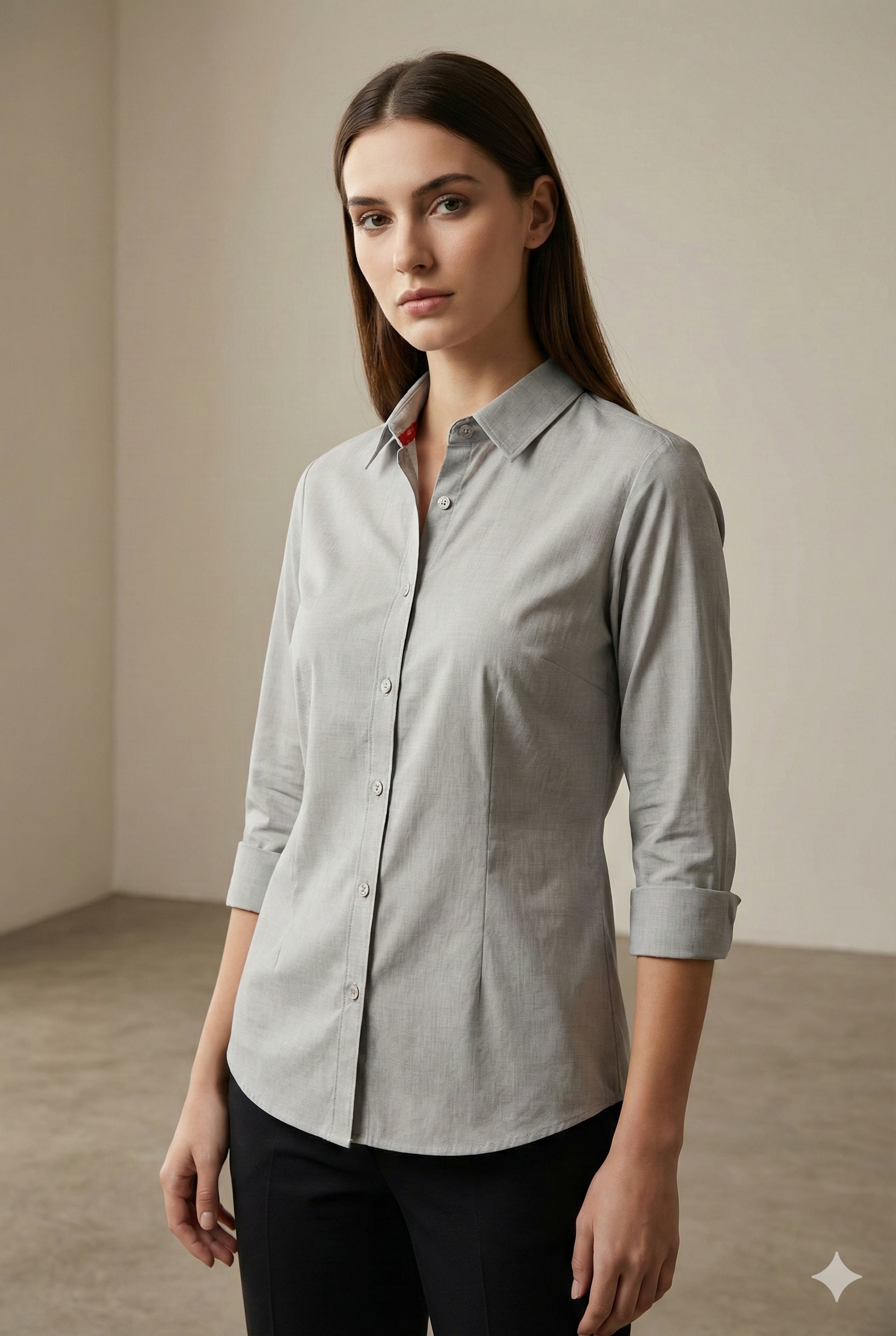 Elegant Dove Grey Women’s Formal Shirt - 25517
