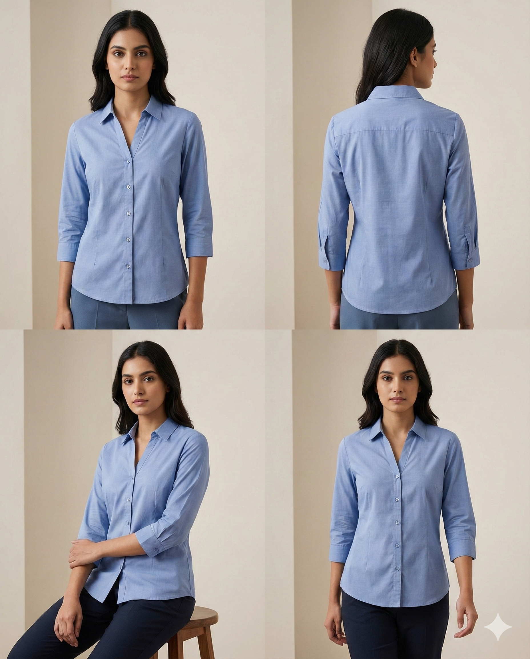 Classic Sky Blue Women’s Formal Shirt - 24397
