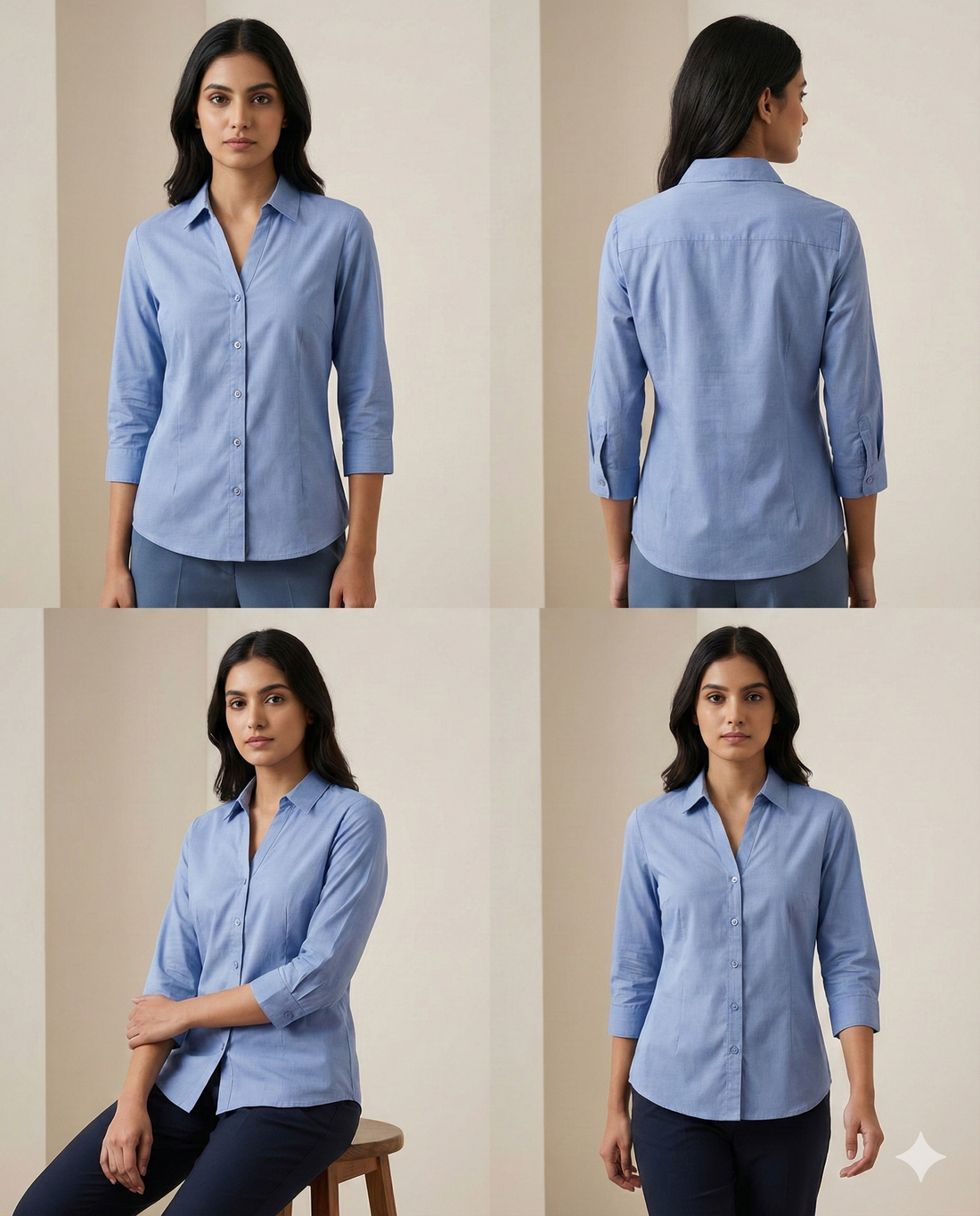 Classic Sky Blue Women’s Formal Shirt - 24397