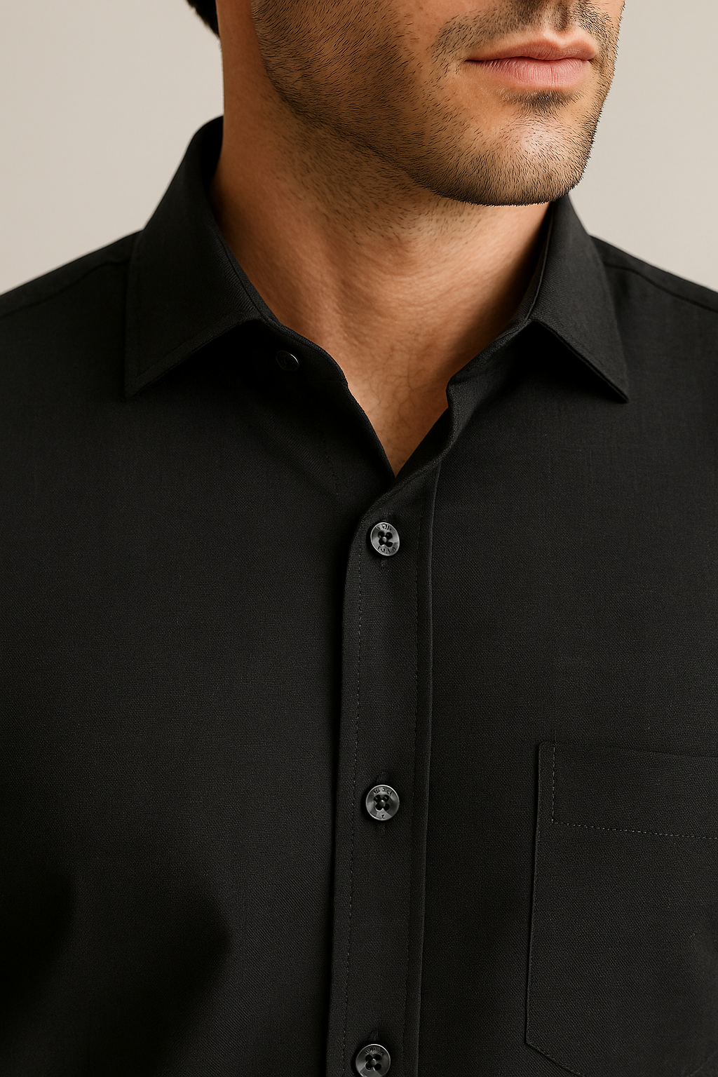 men’s classic black formal shirt – premium cotton blend, full sleeves - 35