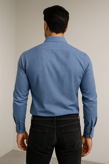 Men’s Premium Blue Cotton Shirt - 98