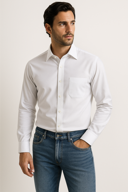Classic White Premium Formal Shirt - 13