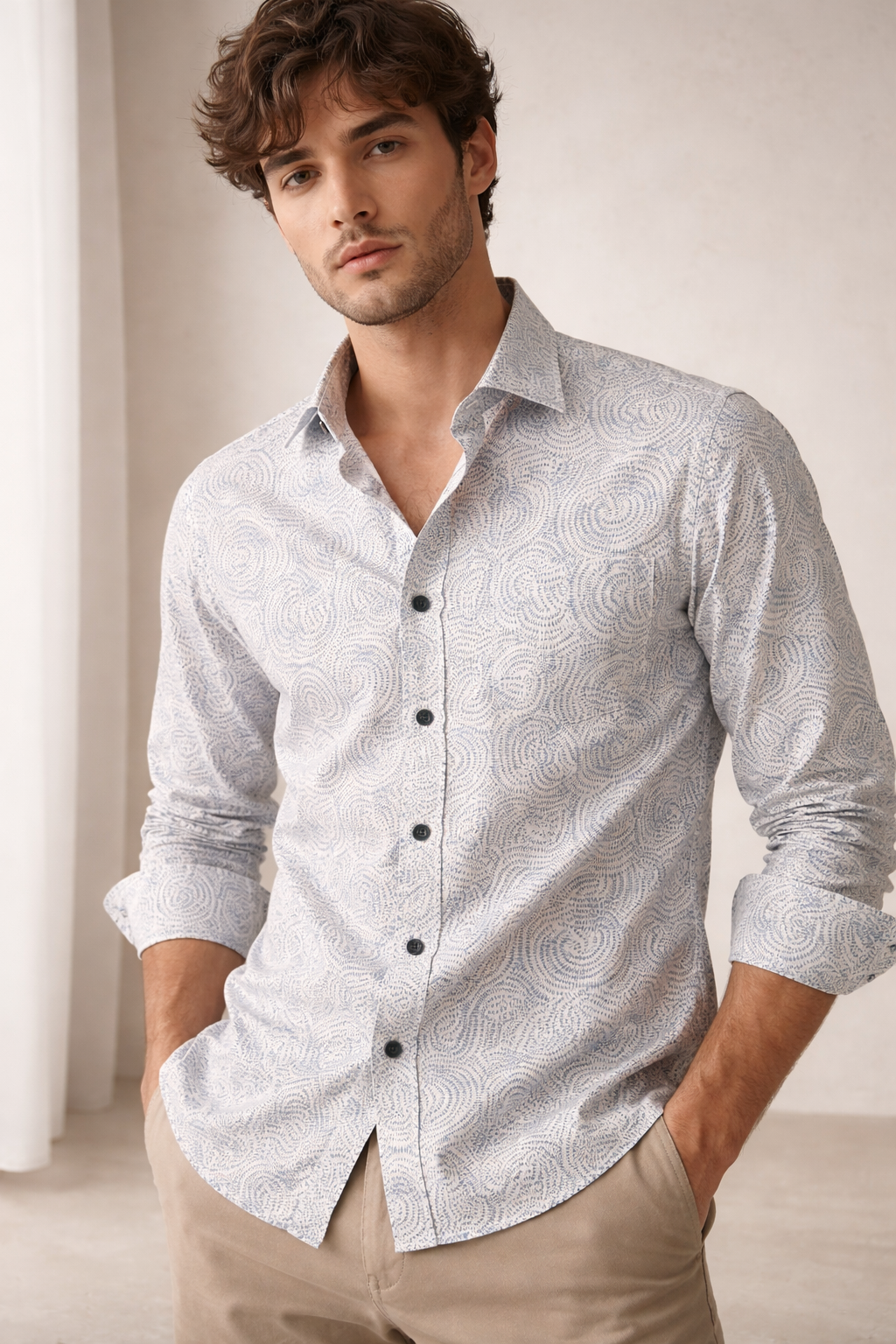Men’s Premium Cotton Printed Casual Shirt - 26242