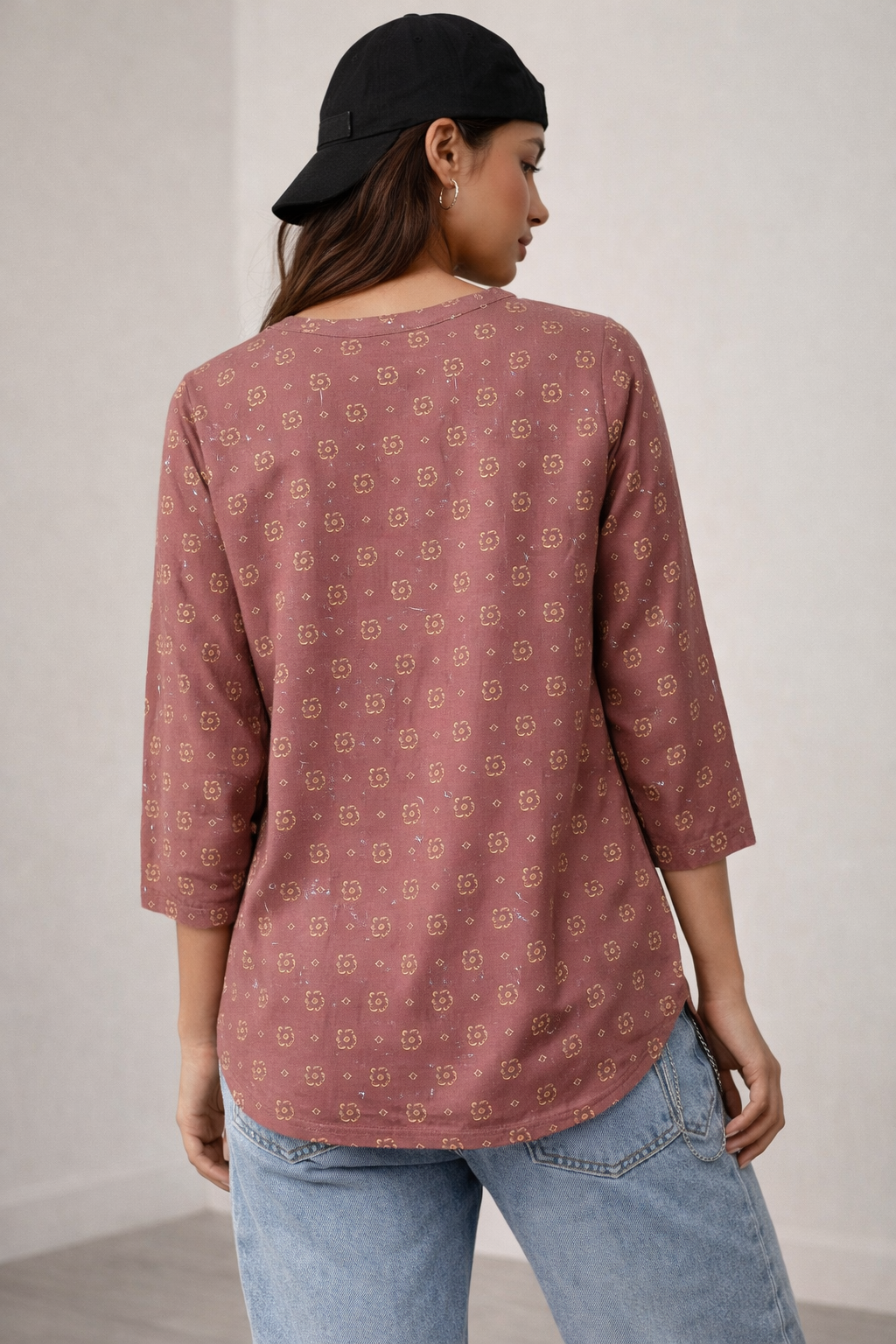 Women's Mauve Mauve Butti Print  Kurti - 26542