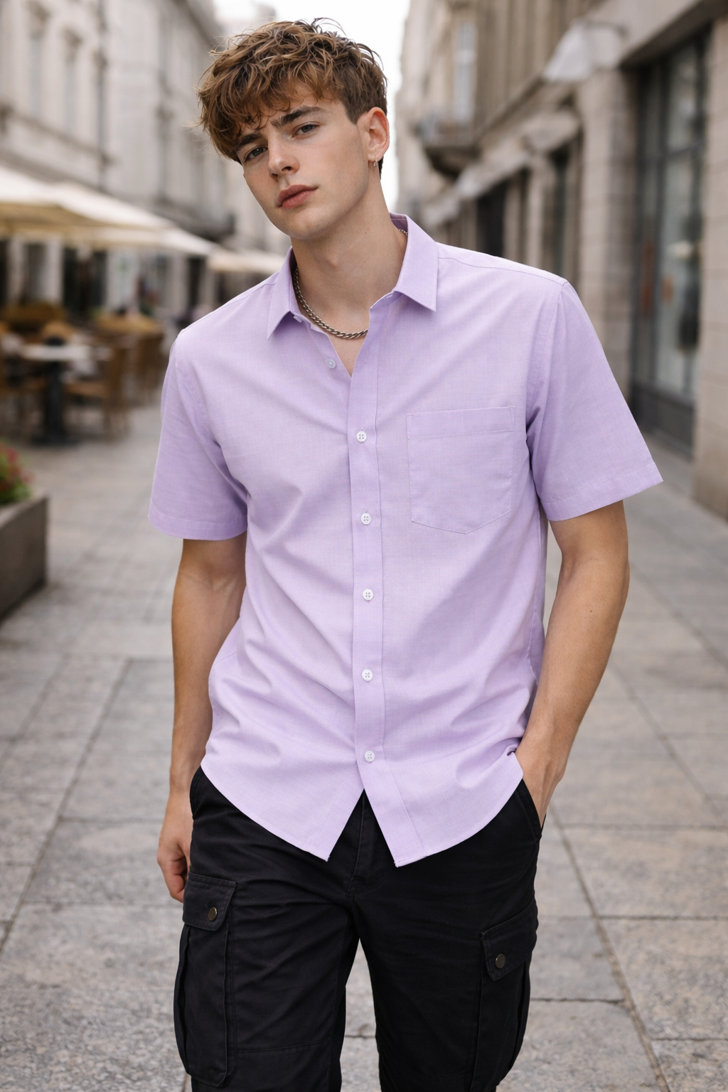 Men's Lavender  Formal Shirt - 19