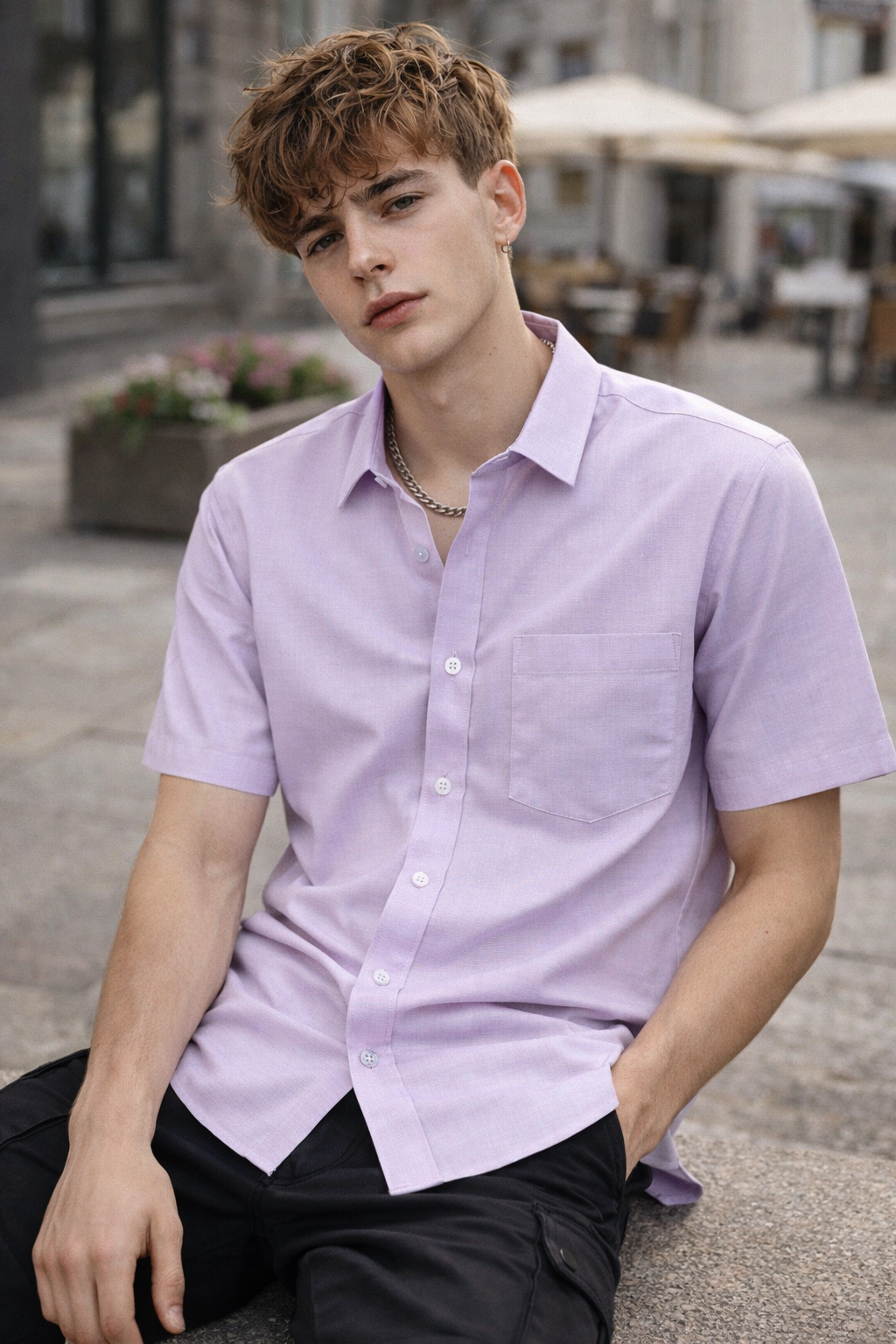 Men's Lavender  Formal Shirt - 19
