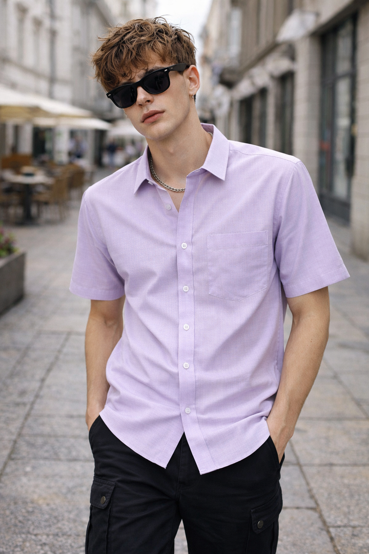 Men's Lavender  Formal Shirt - 19
