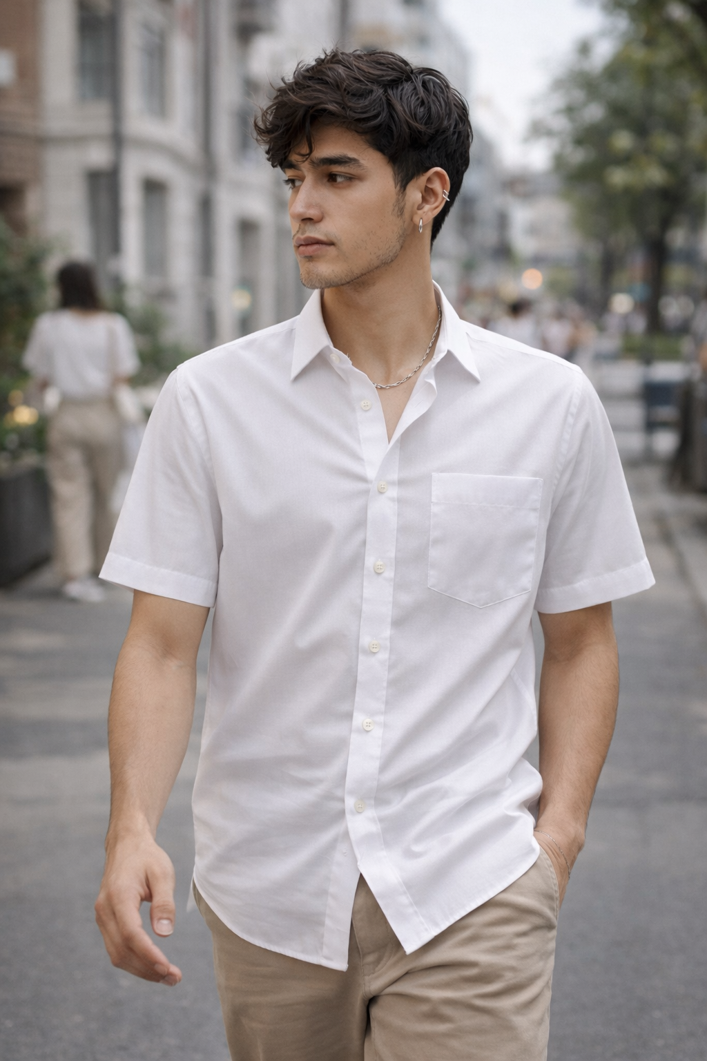 Men's Classic Off-White Formal Shirt - 13