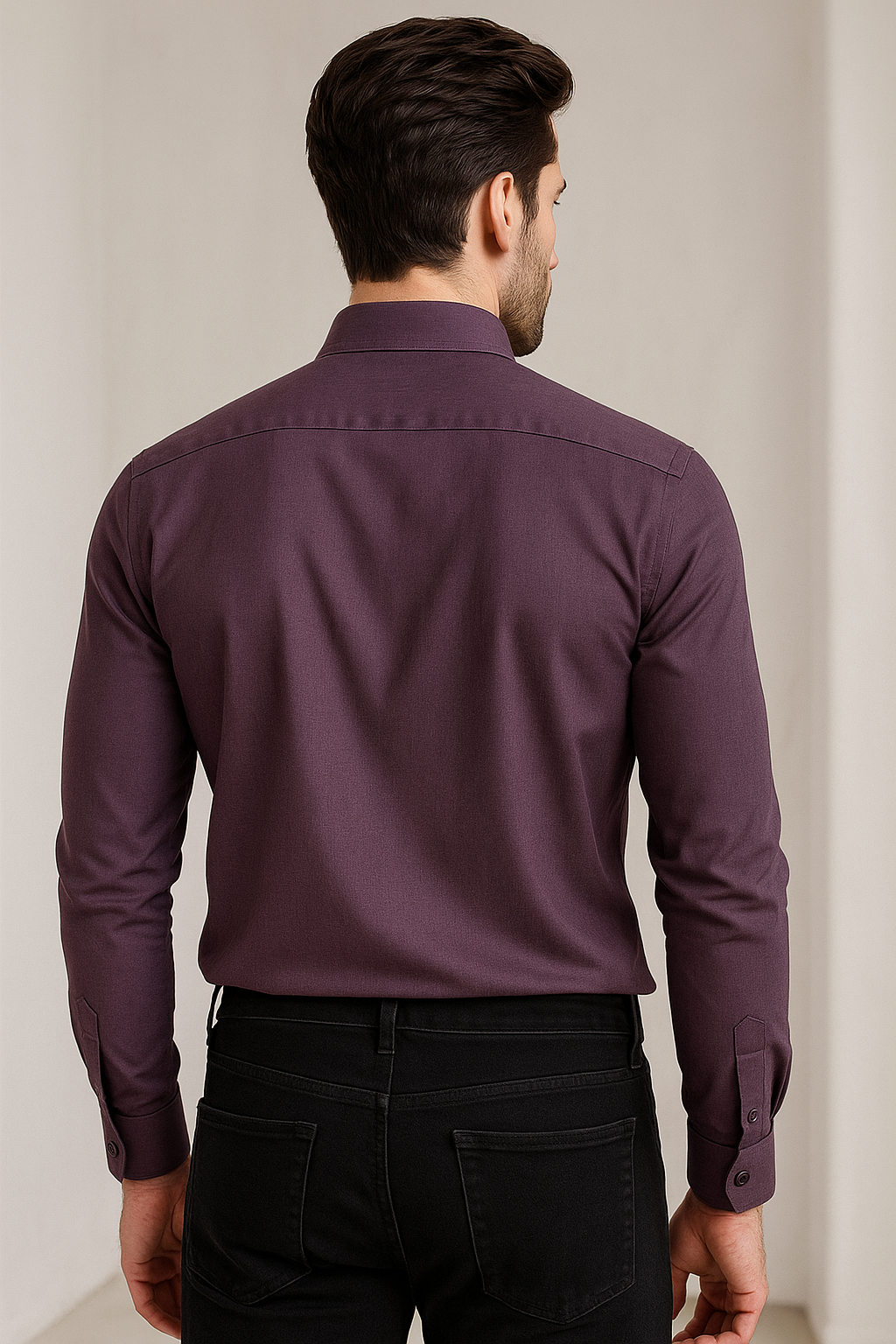 premium solid violet men’s formal shirt - 104