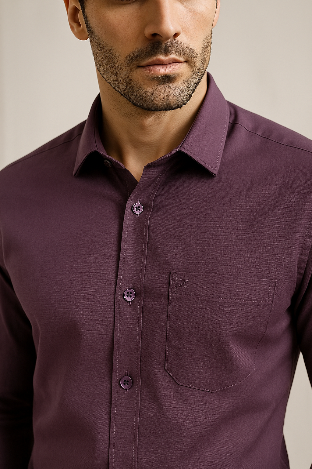 premium solid violet men’s formal shirt - 104